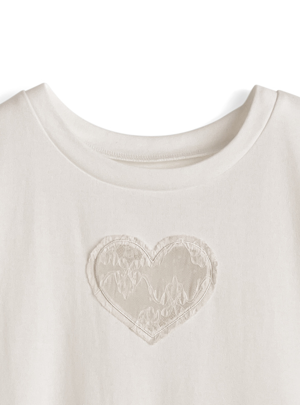ハートレースロゴTシャツ