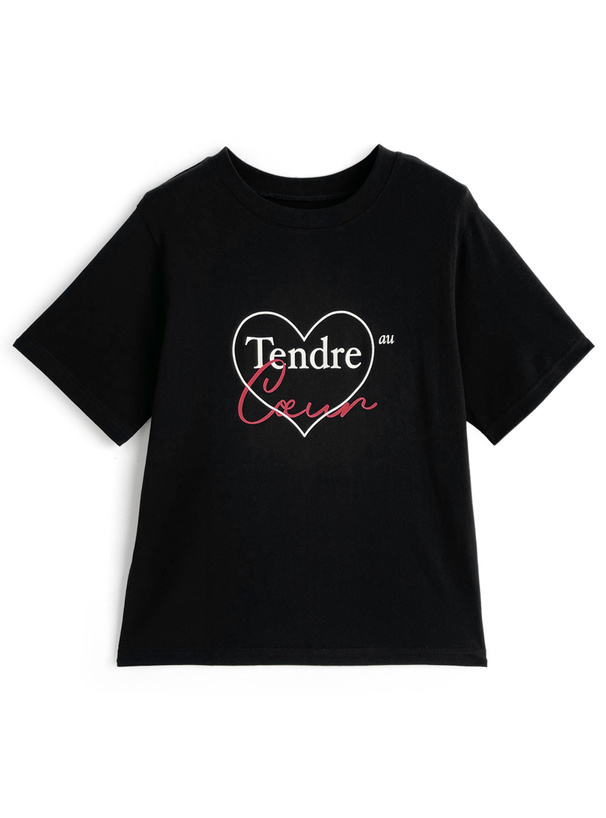 ハートロゴプリントTシャツ