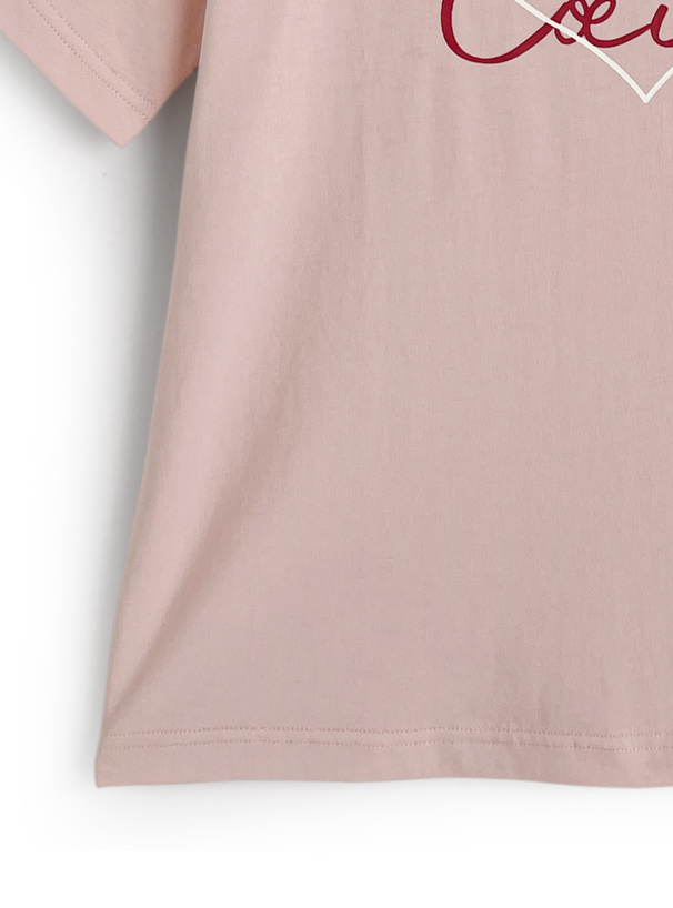 ハートロゴプリントTシャツ