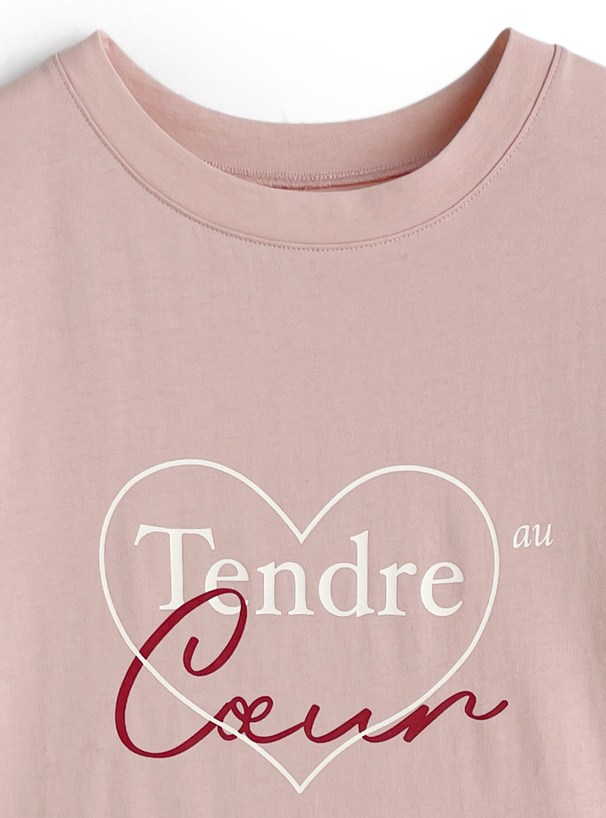 ハートロゴプリントTシャツ