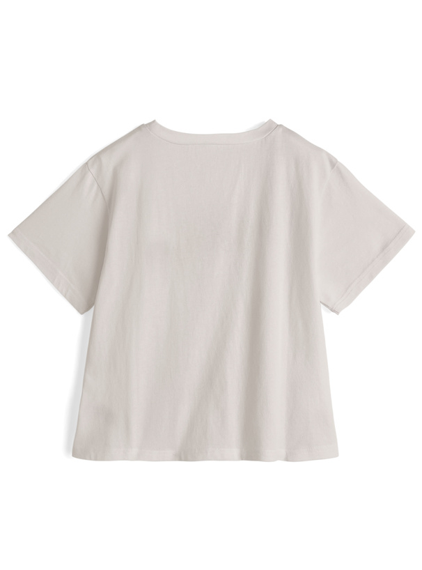 リボンパールロゴ刺繍Tシャツ