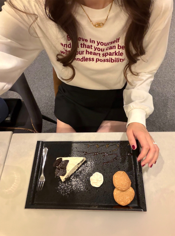 配色フロッキーロゴプリントロンT