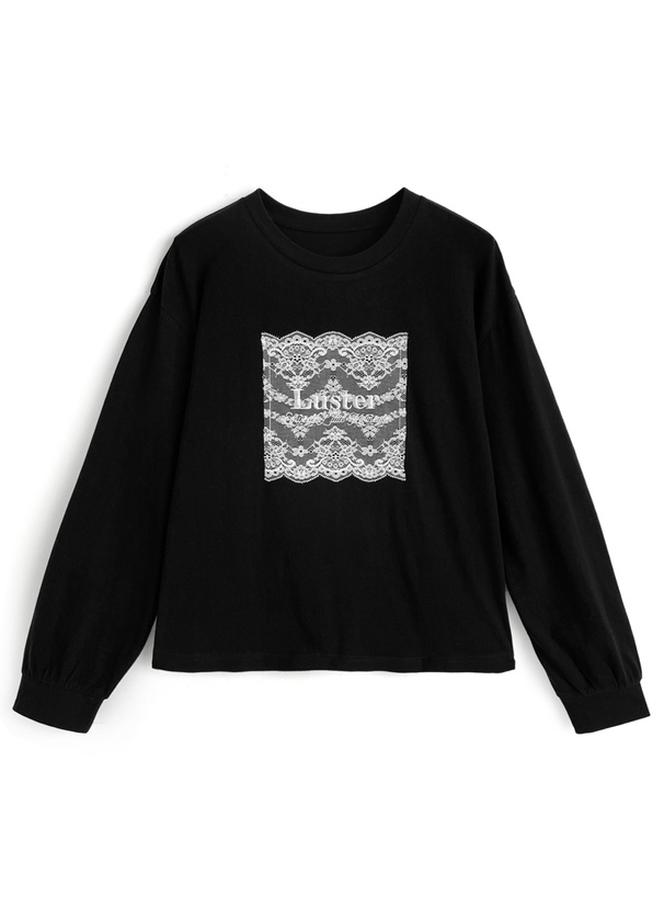 レースロゴ刺繍ロンT