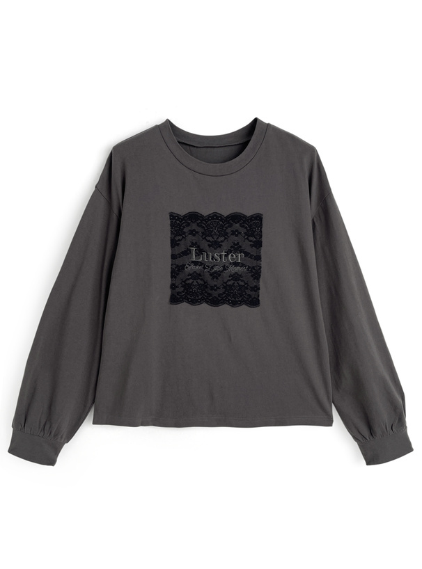 レースロゴ刺繍ロンT