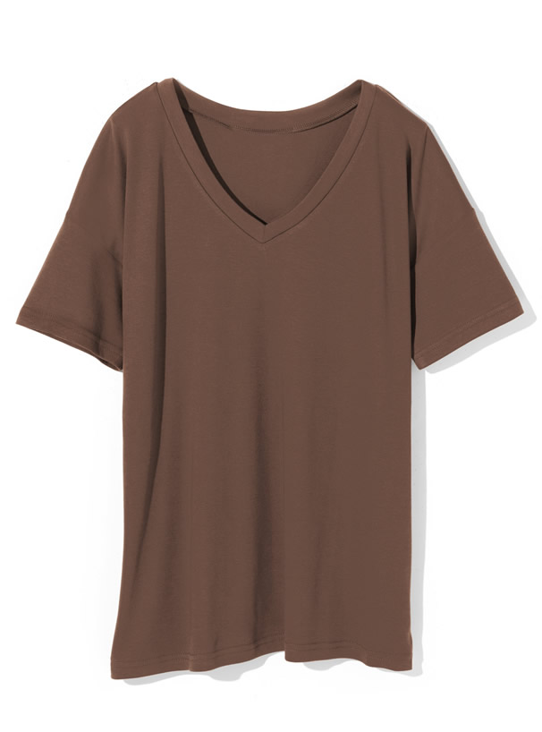 VネックルーズTシャツ