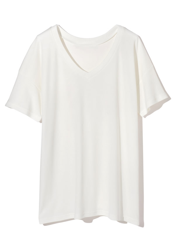 VネックルーズTシャツ