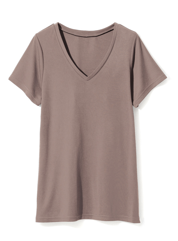 VネックベーシックTシャツ