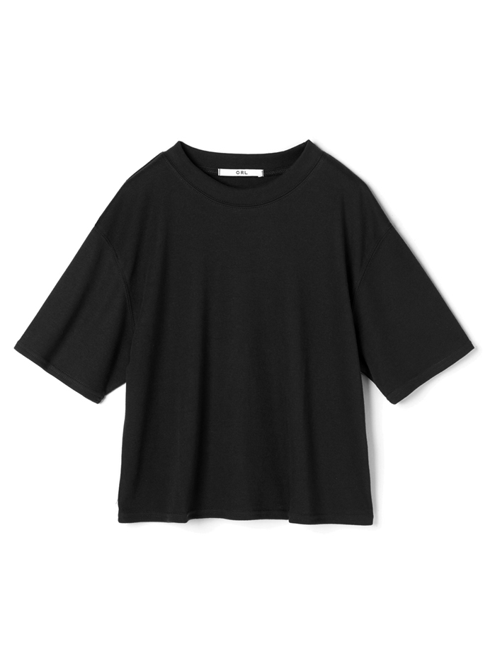 ラウンドネック5分袖Tシャツ