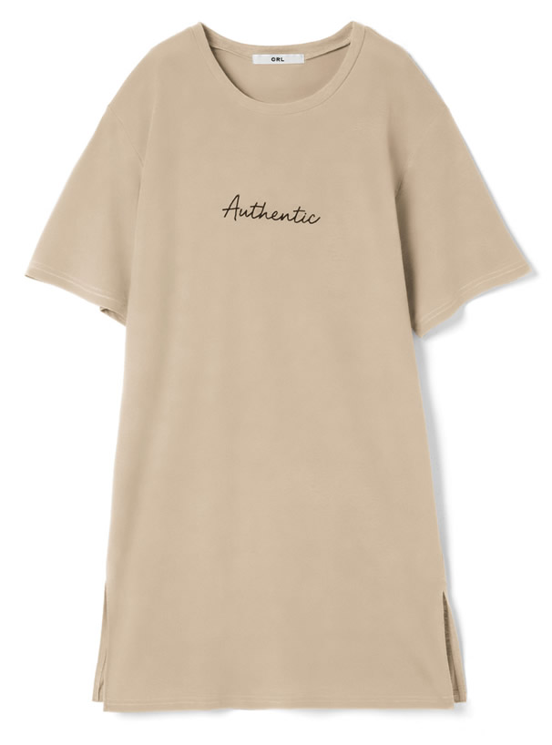 サイドスリットロゴTシャツワンピース