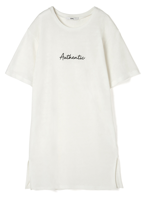 サイドスリットロゴTシャツワンピース