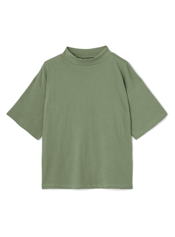 ハイネックコットンTシャツ