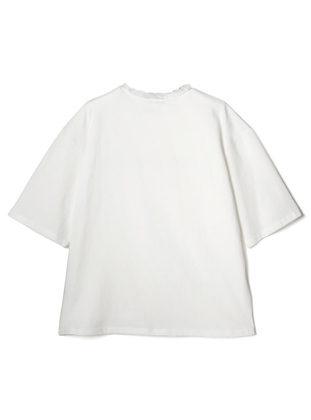 レースネックロゴTシャツ