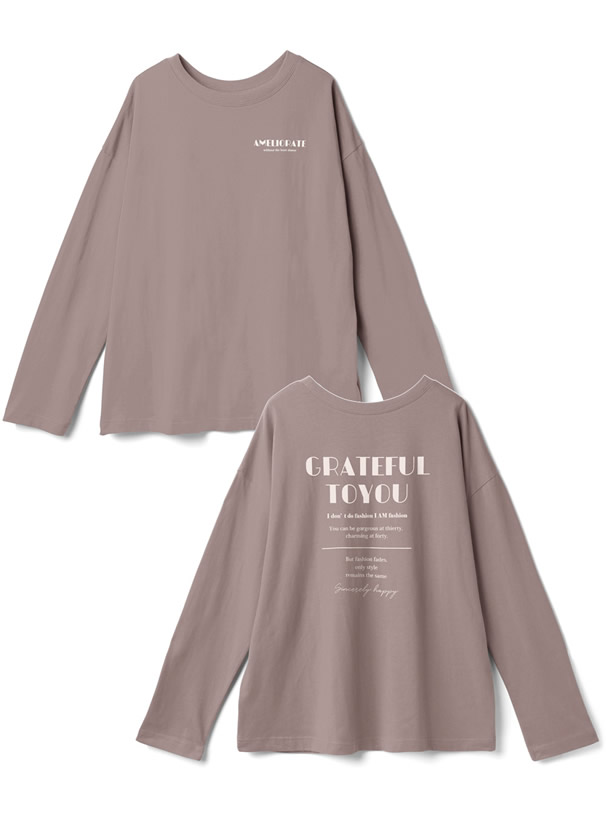 バックロゴプリントロンT