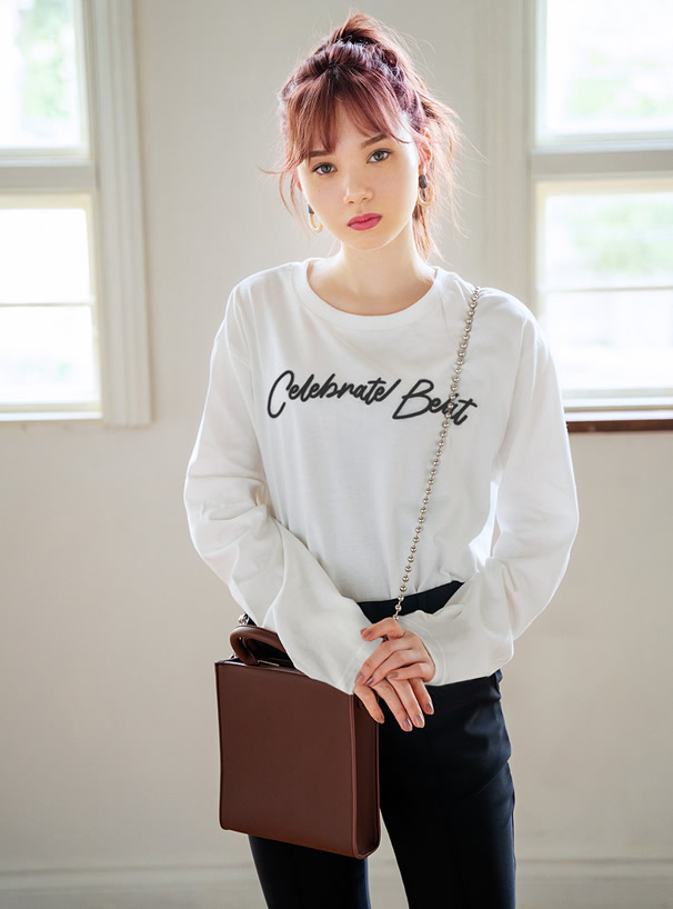 立体ロゴ刺繍ロンT