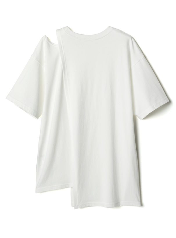 ショルダーカットフェイクレイヤードトップス