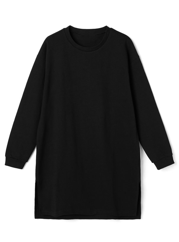 USAコットンサイドスリット入りベーシックロンT