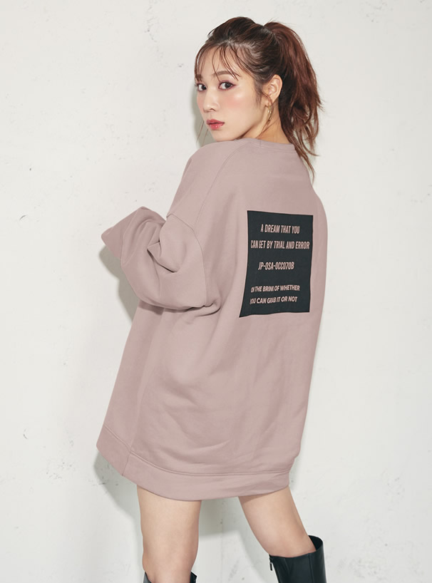 裏起毛オーバーシルエットバックプリントスウェット