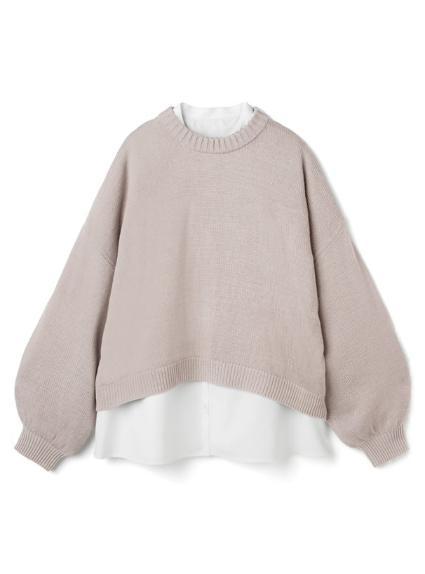 ニットXロングシャツアンサンブル