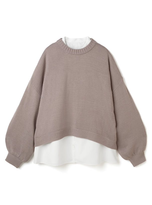 ニットXロングシャツアンサンブル
