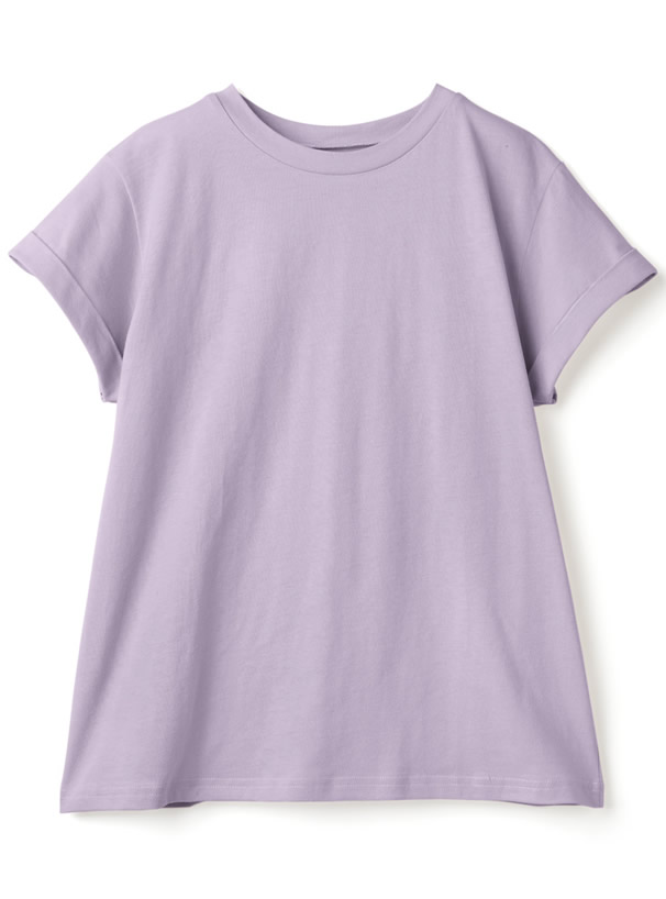 USAコットン袖ロールアップTシャツ