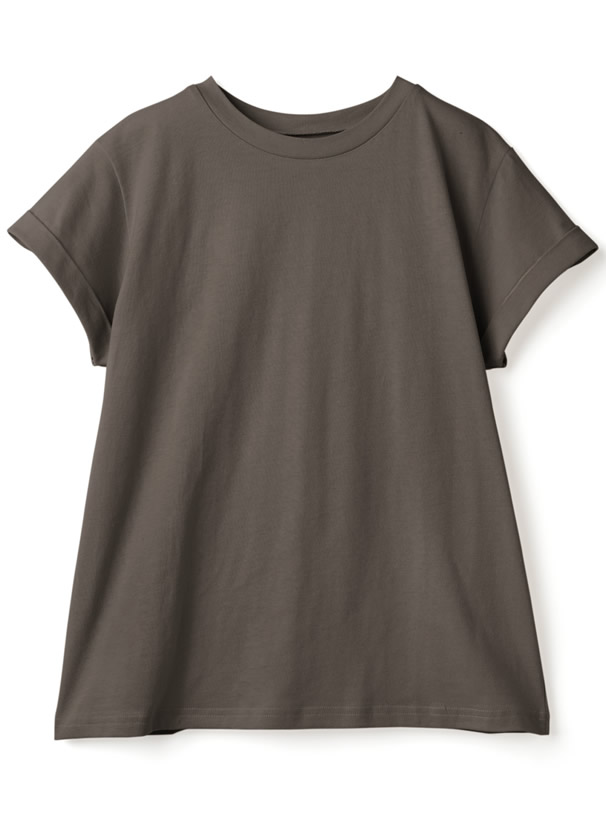 USAコットン袖ロールアップTシャツ