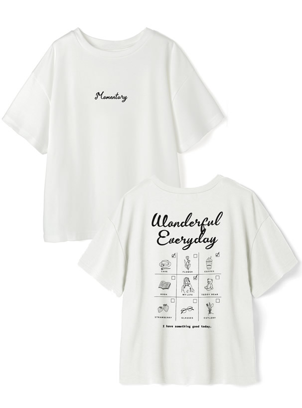 バックイラストロゴプリントTシャツ