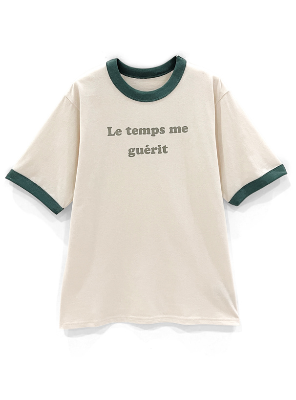 ロゴプリントリンガーTシャツ