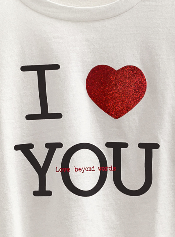 ラメハートロゴプリントロンT