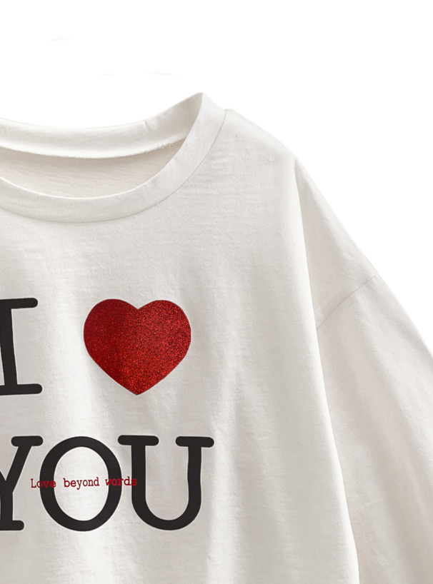 ラメハートロゴプリントロンT