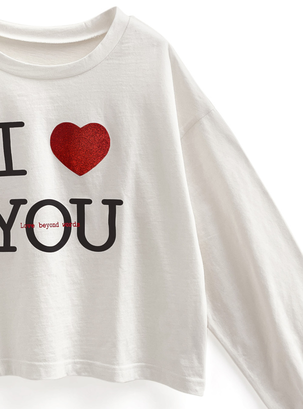 ラメハートロゴプリントロンT