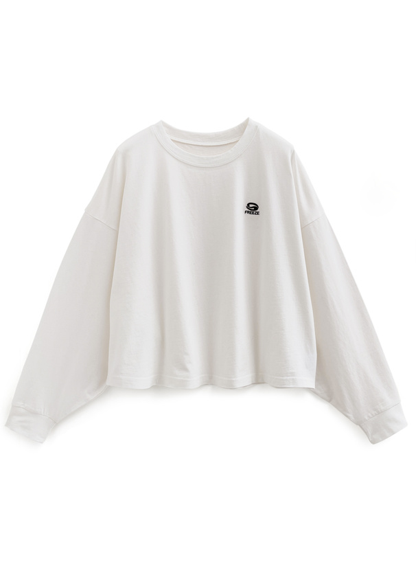 ロゴ刺繍ショート丈ロンT