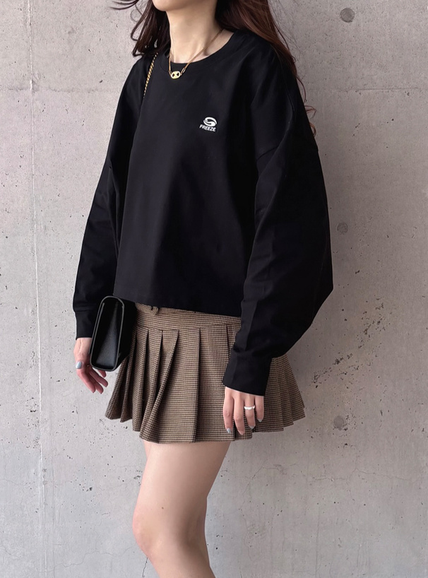 ロゴ刺繍ショート丈ロンT[ze898] | レディースファッション通販