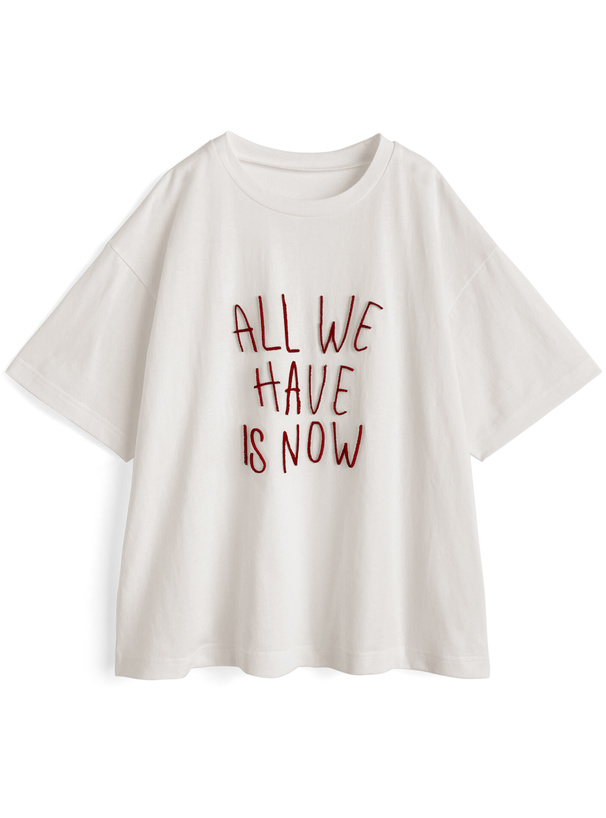 ロゴ刺繍ジャカードTシャツ