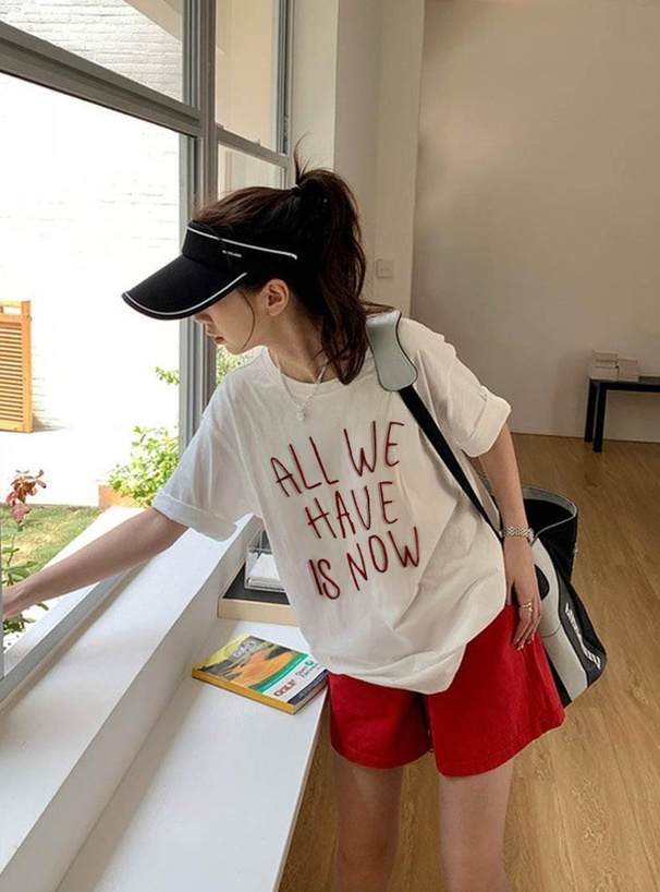 ロゴ刺繍ジャカードTシャツ