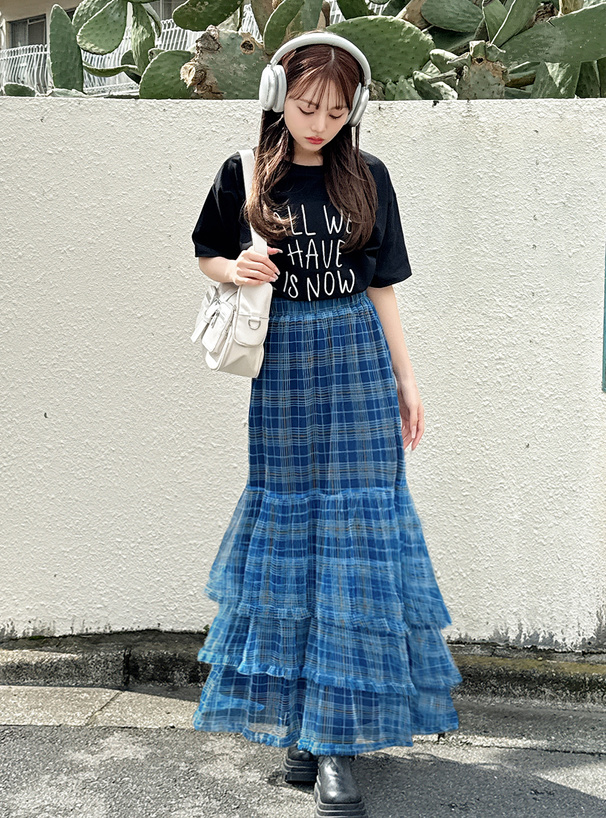 ロゴ刺繍ジャカードTシャツ