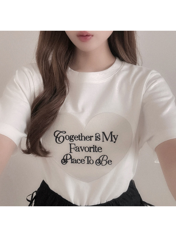ロゴハート刺繍Tシャツ