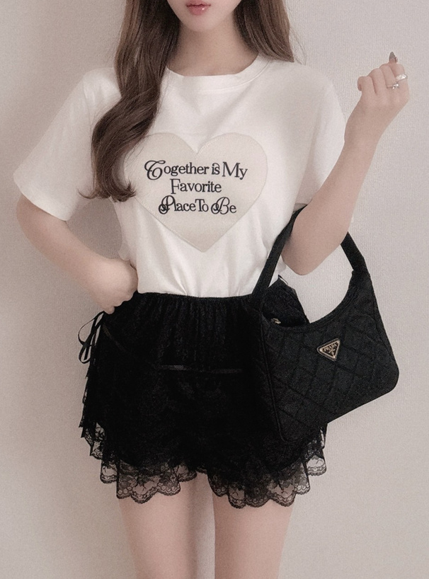 ロゴハート刺繍Tシャツ