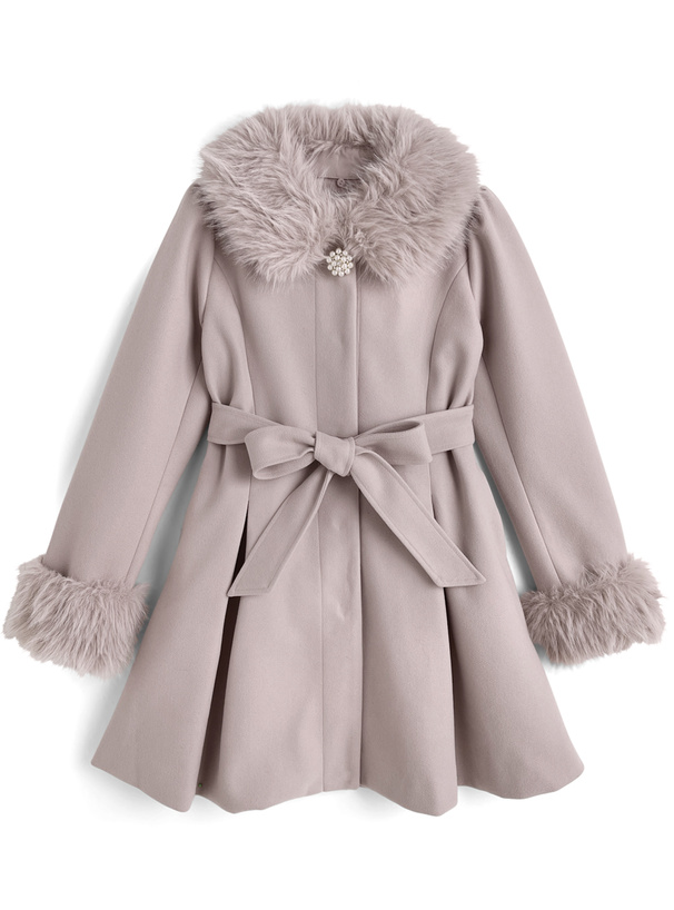 マルチWayブローチ&ベルトリボン付きファーコート[ze912]