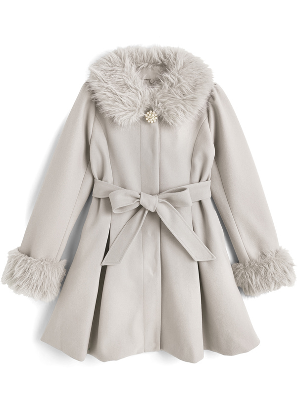 マルチWayブローチ&ベルトリボン付きファーコート[ze912] | レディース