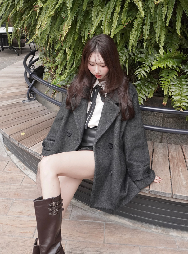 シャギーコクーンコート