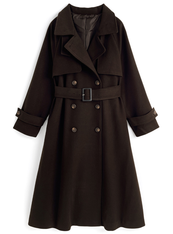 襟2Wayベルト付きロングコート[ze930] | レディースファッション通販の