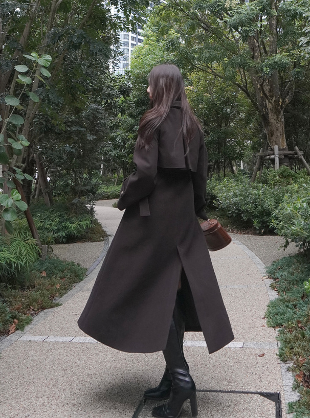 襟2Wayベルト付きロングコート[ze930] | レディースファッション通販の