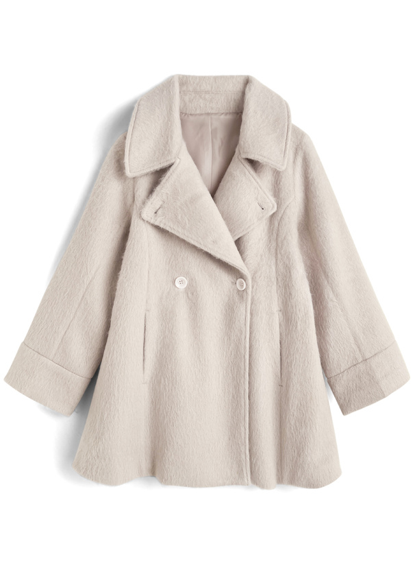 ダブルボタンシャギーフレアコート[ze938] | レディースファッション