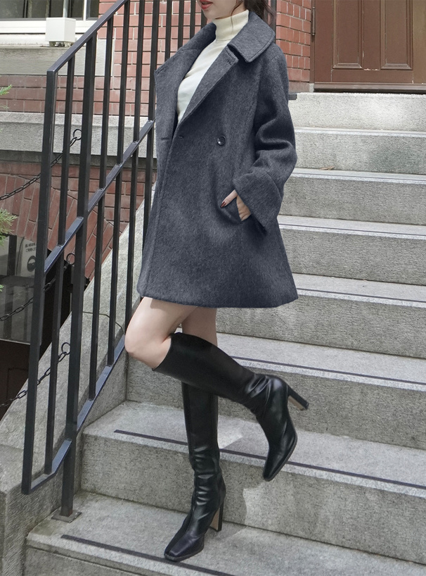 ダブルボタンシャギーフレアコート[ze938] | レディースファッション