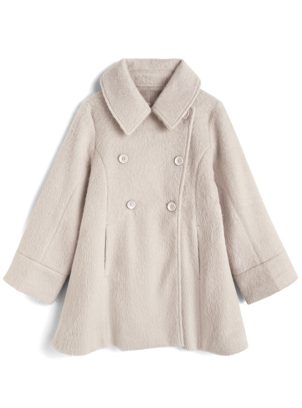 ダブルボタンシャギーフレアコート[ze938] | レディースファッション