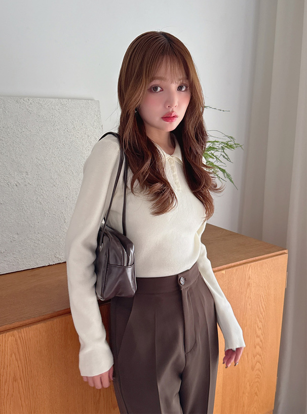 ダブルカラーリブニットトップス[ze941] | レディース