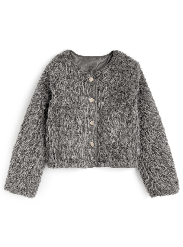 ノーカラーボアジャケット[ze944] | レディースファッション通販の