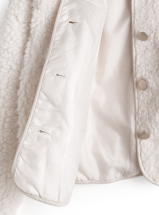 ノーカラーボアジャケット[ze944] | レディースファッション通販の