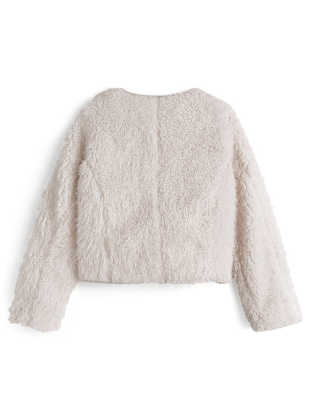 ノーカラーボアジャケット[ze944] | レディースファッション通販の