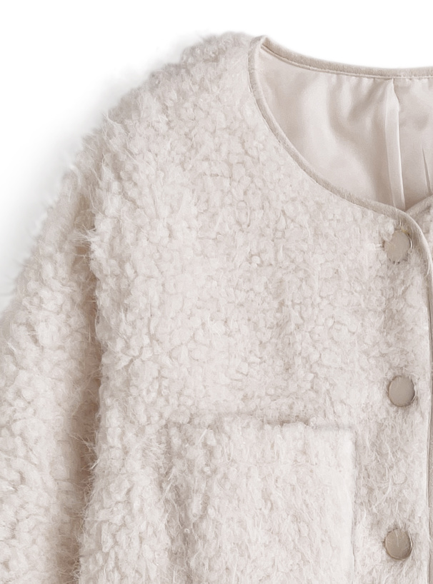 ノーカラーボアジャケット[ze944] | レディースファッション通販の